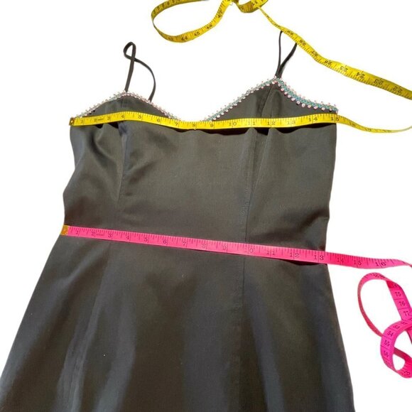 Vintage 80s 90s Tempo Paris Evening Sundress Black Size 6 Ladies USA Made - Picture 8 of 12